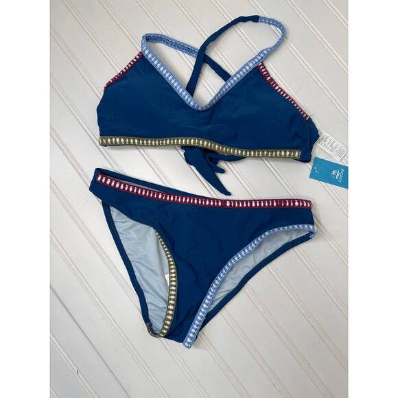 NWT Cupshe Two Piece Swimsuit Superbloom Crossback Top & V-Waist Bottom BUNDLE S - Picture 5 of 6